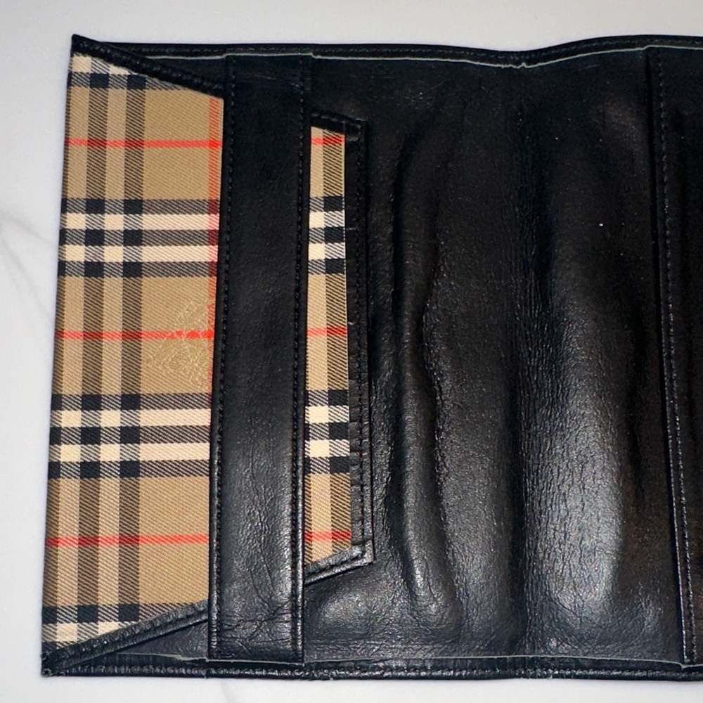 Burberry Beige and Black Plaid Passport Holder - Picture 3 of 10